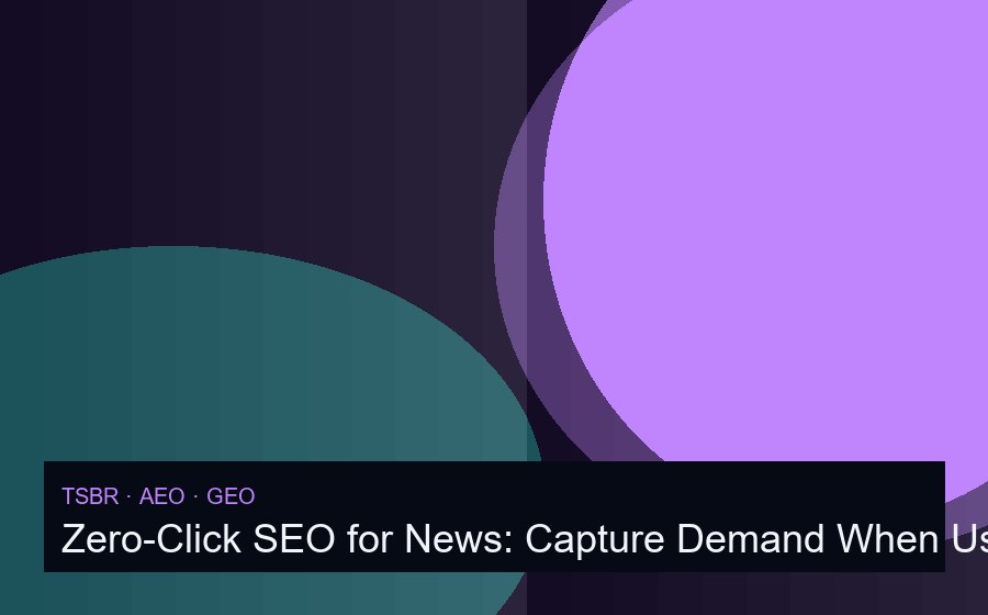 Zero-Click SEO for News: Capture Demand When Users Never Click — measurement and discovery visual